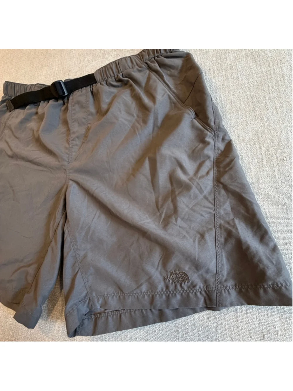 North Face Shorts Mens Gray Ripstop belted Outdoor Hiking Utility Shorts XL